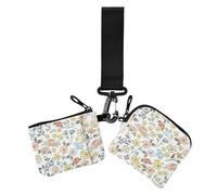Portafoglio da donna colorato fresco bello piccolo fiore portamonete portamonete piccolo staccabile porta carte di credito organizer con portachiavi per donna 2 pezzi, Piccolo fiore fresco colorato, 1