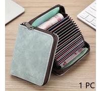 Portafoglio da donna con 9/18 scomparti con zip, portacarte di credito e porta passaporto RFID, portamonete e portachiavi, compatto per il viaggio Azzurro [9 slot per schede] 1 pezzo,Smart Nero [9 slo