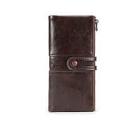 Portafoglio da donna con più slot for carte, funzione di schermatura RFID, cerniera integrata sicurezza e praticità, migliora il tuo stile vita ed è un ottimo regalo(Coffee)