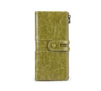 Portafoglio da donna con più slot for carte, funzione di schermatura RFID, cerniera integrata sicurezza e praticità, migliora il tuo stile vita ed è un ottimo regalo(Green)