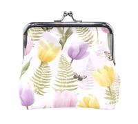 Portafoglio da donna con portamonete artistico a forma di farfalla e ano pastello, piccolo portafoglio in pelle PU con chiusura a scatto, custodia compatta con stampa personalizzata per contan