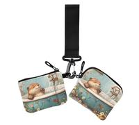 Portafoglio da donna con portamonete e porta carte di credito, con tasca con cerniera, per donne, confezione da 2, Cartoon carino giallo bagno lontra, 1 size, Casual