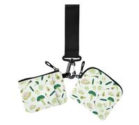 Portafoglio da donna con portamonete minimalista con cerniera e cinturino da polso, 2 pezzi, Cavolo broccolo avocado verde, 1 size, Casual