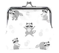 Portafoglio da donna con stampa animale, carino, in pelle, lucchetto, simpatico panda, bianco, piccolo portamonete per ragazze, simpatico panda, bianco 1, taglia unica, Simpatico panda, bianco 1