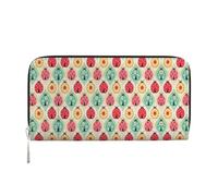 Portafoglio da donna con stampa di coccinelle con motivo a cartoni animati, alla moda, adatto ai viaggi, 7,9 x 3,22,9 cm, casual, pochette regalo per le signore, nero, Taglia unica, Arte