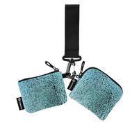 Portafoglio da donna con texture in vetro smerigliato verde custodie per carte d'identità di grande capacità con tasca portamonete con cerniera per signora 2 pezzi, texture vetro smerigliato verde, 1