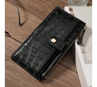 Portafoglio da donna elegante, moderno e versatile, in pelle con effetto coccodrillo, con scomparti per carte di credito e zip, adatto per l'ufficio, la scuola, il lavoro e i regali di compleanno per 