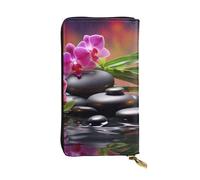Portafoglio da donna Frizione Grande Capacità Portafoglio Lungo Fiori in Fontana Massaggio Pietre Pelle Signore Porta Telefono Porta Telefono Borsa