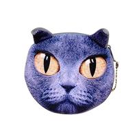 Portafoglio da donna giallo regalo animale borsa portachiavi 3D Cat Printing Wallet portafoglio portafoglio uomo, g, taglia unica