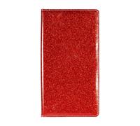 Portafoglio da donna in ecopelle PU con glitter oro e viola, compatibile con patente di guida, carte di credito, libretto di circolazione e