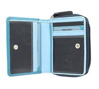 Portafoglio da Donna in Pelle Arcobaleno Visconti RB53 RFID blocco Blu marino Multi