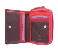 Portafoglio da Donna in Pelle Arcobaleno Visconti RB53 RFID blocco Prugna Multi