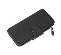Portafoglio da donna in pelle bifold porta carte di credito organizer da donna borsa multi colore posizione porta carte cellulare portafoglio portachiavi donna ID (nero, taglia unica)