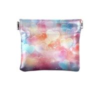 Portafoglio da donna in pelle colorata con bolle e cuori, comoda borsa per il trucco, per donna e ragazza, colorato, cuore, bolla, sogno, Decorazione