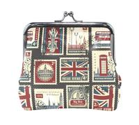 Portafoglio da donna in pelle con 11 monete, porta carte, chiavi e monete, con chiusura a scatto, pochette, piccola borsa da donna con fibbia, simpatico bradipo sui rami di un albero con foglie verdi.
