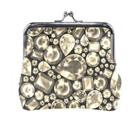 Portafoglio da donna in pelle con 12 monete, con chiusura a scatto, porta carte, chiavi e monete, con chiusura a scatto, piccolo da donna, con fibbia, con simpatico cane bassotto marrone sul retro.