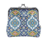 Portafoglio da donna in pelle con 12 monete, con chiusura a scatto, porta carte, chiavi e monete, con chiusura a scatto, piccolo da donna, con fibbia, stampa di un gatto che fa il bagno nella vasca