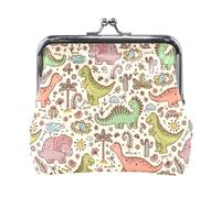 Portafoglio da donna in pelle con 14 monete, con chiusura a scatto, porta carte, chiavi e monete, con chiusura a scatto, piccolo da donna, con fibbia, stampa con simpatico cane bassotto marrone sul