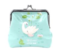 Portafoglio da donna in pelle con 16 monete, con chiusura a scatto, porta carte, chiavi e monete, con chiusura a scatto, piccolo da donna, con fibbia, con simpatico cane bassotto marrone sul retro.