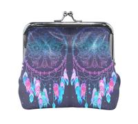 Portafoglio da donna in pelle con 17 monete, con chiusura a scatto, porta carte, chiavi e monete, con chiusura a scatto, piccolo da donna, con fibbia, con simpatico cane bassotto marrone sul retro.