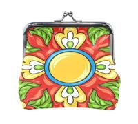 Portafoglio da donna in pelle con 18 monete, con chiusura a scatto, porta carte, chiavi e monete, con chiusura a scatto, piccolo da donna con fibbia, stampa Mr. Snowman e Mrs. Snowman Bird Snow Day