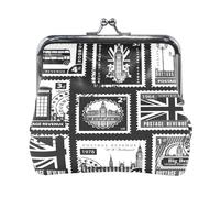 Portafoglio da donna in pelle con 20 monete, con chiusura a scatto, porta carte, chiavi e monete, con chiusura a scatto, piccolo da donna, con fibbia, con simpatico cane bassotto marrone sul retro.