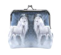 Portafoglio da donna in pelle con 5 monete, con chiusura a scatto, porta carte, chiavi e monete, con chiusura a scatto, piccolo da donna, con fibbia, stampa con simpatico cane bassotto marrone sul r