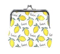 Portafoglio da donna in pelle con 6 monete, con chiusura a scatto, porta carte, portachiavi, porta monete, pochette, piccola borsa da donna con fibbia, stampa a fette di limone giallo. Se la vita ti d