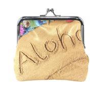 Portafoglio da donna in pelle con 6 monete, porta carte, chiavi e monete, con chiusura a scatto, pochette, piccola borsa da donna con fibbia, grazioso cane bassotto marrone sul retro.