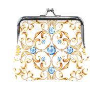 Portafoglio da donna in pelle con 8 monete, porta carte, chiavi e monete, con chiusura a scatto, pochette, piccola borsa da donna con fibbia, stampa con simpatico cane bassotto marrone sul retro.