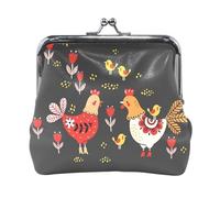 Portafoglio da donna in pelle con 9 monete, porta carte, chiavi e monete, con chiusura a scatto, pochette, piccola borsa da donna con fibbia, unicorno con fiori e foglie, senza cuciture su fondo scuro