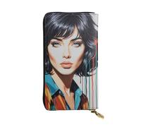 Portafoglio da donna in pelle con campo di grano, carino pochette da donna, minimalista, impermeabile, con porta carte di credito, Disco in vinile, Taglia unica