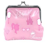 Portafoglio da donna, in pelle, con ciondolo da principessa, rosa, da bacio, da ragazza, con monete, per principessa, rosa, taglia unica, Principesse Fascino, Rosa, Taglia unica, Classico