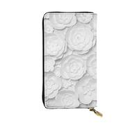 Portafoglio da donna in pelle con motivo geometrico astratto, carino pochette per donne, minimalista, impermeabile, porta carte di credito, Fiore 3D., Taglia unica