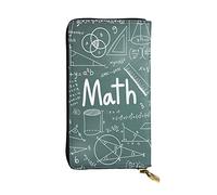 Portafoglio da donna in pelle con motivo geometrico etnico, carino pochette per donne, minimalista, impermeabile, porta carte di credito, Parola lezione di matematica, Taglia unica