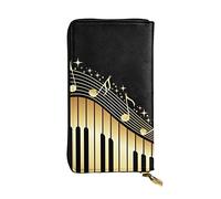 Portafoglio da donna in pelle con motivo geometrico etnico, carino pochette per donne, minimalista, impermeabile, porta carte di credito, Nota musicale romanzo, Taglia unica