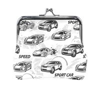 Portafoglio da donna in pelle con portamonete, porta carte, portachiavi e porta monete, con chiusura a scatto, pochette, piccola borsa da donna con fibbia, stampa con simpatico cane bassotto marrone s