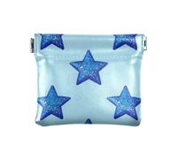 Portafoglio da donna in pelle con stelle finte blu e paillettes piccole portamonete portatile gioielli per donna, Stelle di paillettes finte blu, 1 size, Stampa artistica