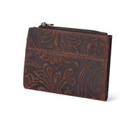 Portafoglio da donna in pelle pieno fiore, piccolo portamonete RFID, porta carte di credito e documenti d'identità, per donne, portafogli bifold per adolescenti, Cavallo Pazzo Fiore Marrone, S,