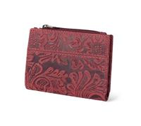 Portafoglio da donna in pelle pieno fiore, piccolo portamonete RFID, porta carte di credito e documenti d'identità, per donne, portafogli bifold per adolescenti, Cavallo Pazzo Fiore Rosso, S, Moderno