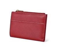 Portafoglio da donna in pelle pieno fiore, piccolo portamonete RFID, porta carte di credito e documenti d'identità, per donne, portafogli bifold per adolescenti, Nappa Rosso, S, Moderno