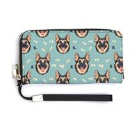 Portafoglio da donna in pelle - Portafoglio piccolo da donna con cerniera carino pastore tedesco