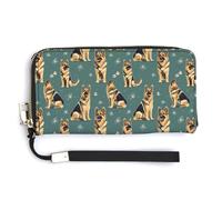 Portafoglio da donna in pelle - Portafoglio piccolo da donna con cerniera - Stampa cane pastore tedesco
