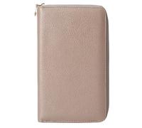 Portafoglio da donna in pelle PU con design a coccodrillo, protezione, scomparti multipli per carte e passaporto, ideale per viaggi e uso quotidiano, Beige, Taglia unica