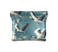 Portafoglio da donna in pelle PU con oche selvatiche blu cielo, Oche selvatiche, cielo blu, 1 size, moderno