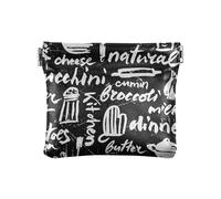 Portafoglio da donna in pelle PU, mini portamonete, carino, pancetta da chef, nero e bianco, Chef Bacon Nero Bianco, 1 Size, Accessorio da viaggio