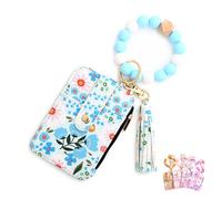 Portafoglio da donna in stile bohémien con motivo floreale, portafoglio con perline da donna, porta carte, braccialetto, portachiavi, portafogli, design pronto per essere regalato, D, 1, Rétro