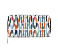 Portafoglio da donna in stile retrò moderno di metà secolo con stampa a forma di goccia, alla moda, adatto ai viaggi, 7,9 x 3,22,9 cm, casual, pochette regalo per le signore, nero, Taglia unica, Arte