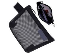 Portafoglio da donna - Mini borsa a rete | 3D Nylon Mesh Zipper Pouch Small Card Holder & Organizer per carte di credito, cosmetici ed elettronica, ideale per ufficio, viaggi e shopping, Nero , Refer