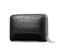 Portafoglio da donna modello di colore moda portafoglio neutro carta d'identità solido cerniera portafoglio pietra non dimenticare mai che ti amo portafoglio, Nero , Taglia unica